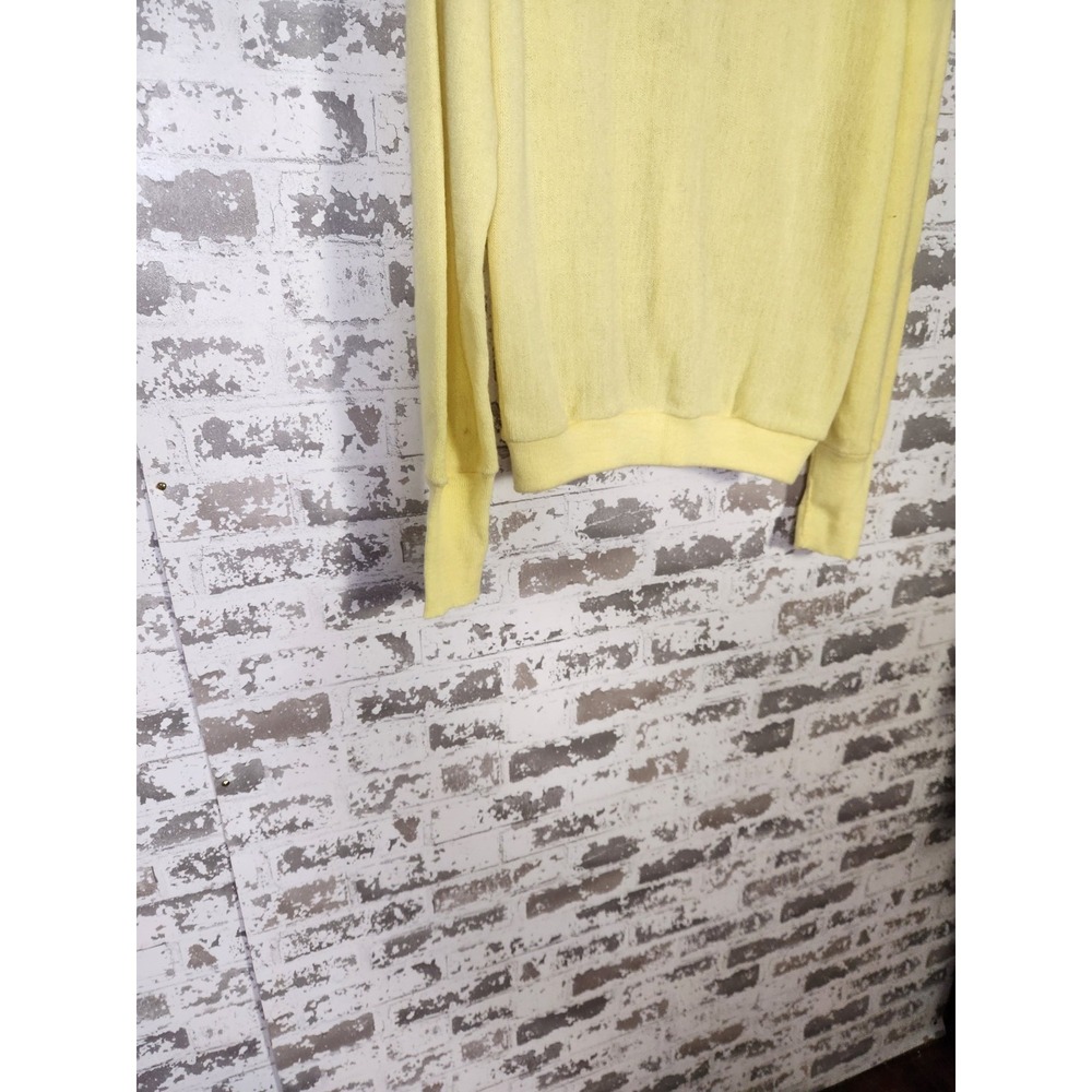 Vintage Izod Lacoste Cardigan Sweater Medium Yellow Preppy 90's Academia - Picture 10 of 14